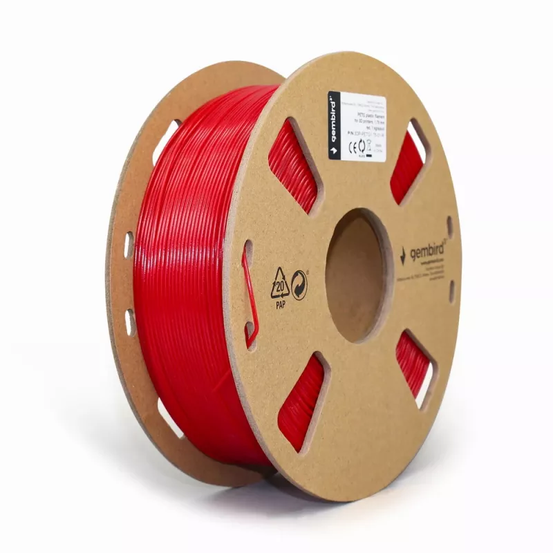3D drukas materiāls Gembird 3DP-PETG1.75-01-R Sarkans