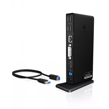 ICY BOX IB-DK2241AC USB 3.2 Gen 1 dokstacija, melna