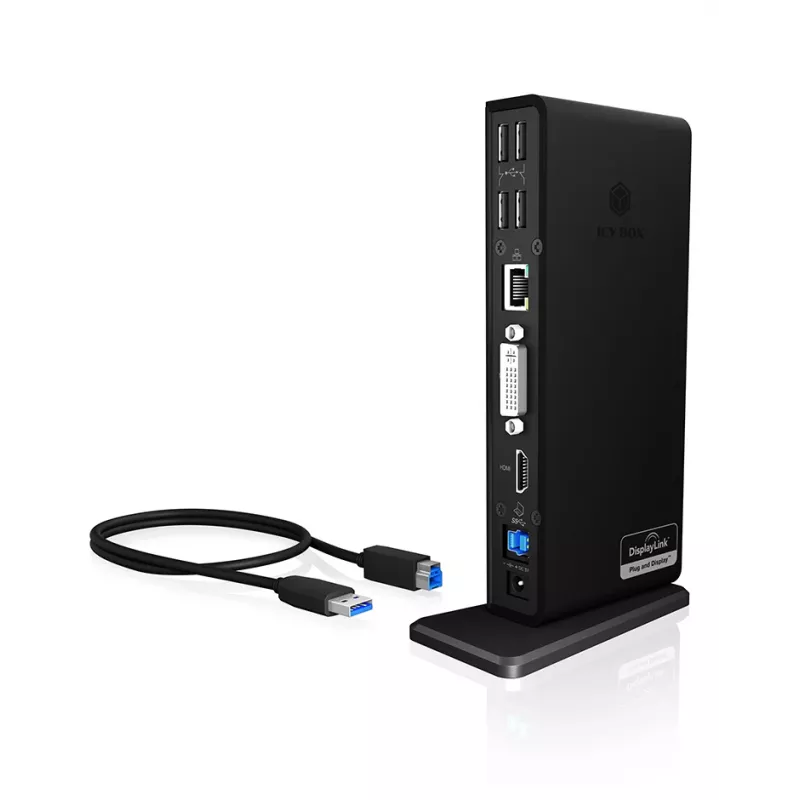 ICY BOX IB-DK2241AC USB 3.2 Gen 1 dokstacija, melna