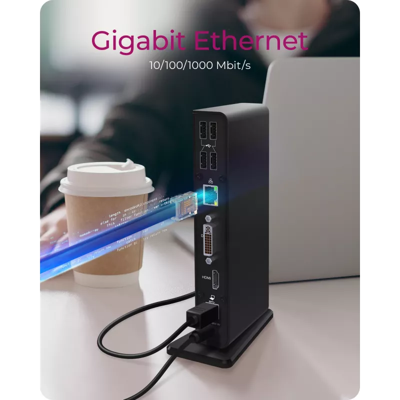ICY BOX IB-DK2241AC USB 3.2 Gen 1 dokstacija, melna