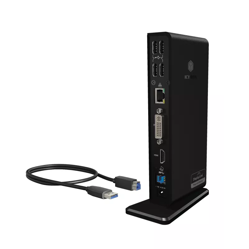 ICY BOX IB-DK2241AC USB 3.2 Gen 1 dokstacija, melna