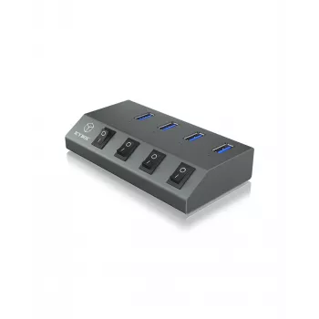 ICY BOX IB-HUB1405 USB 3.2 Gen 1 (3.1 Gen 1) Type-B 5000 Mbit/s Antracīts