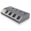 ICY BOX IB-HUB1405 USB 3.2 Gen 1 (3.1 Gen 1) Type-B 5000 Mbit/s Antracīts