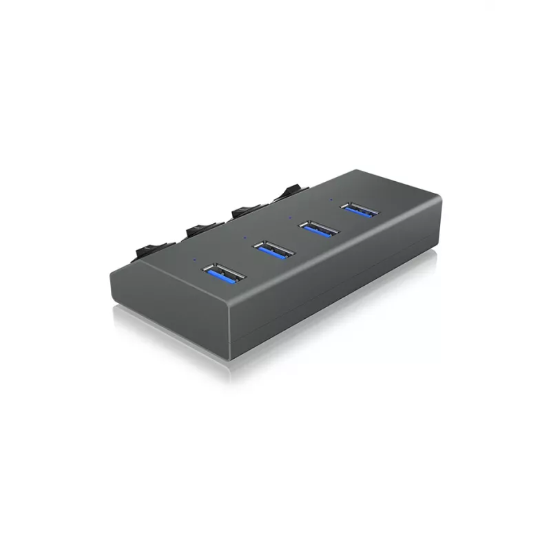 ICY BOX IB-HUB1405 USB 3.2 Gen 1 (3.1 Gen 1) Type-B 5000 Mbit/s Antracīts