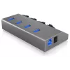 ICY BOX IB-HUB1405 USB 3.2 Gen 1 (3.1 Gen 1) Type-B 5000 Mbit/s Antracīts