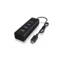 ICY BOX IB-HUB1409-C3 USB 3.2 Gen 1 Type-C 4 portu USB-A centrmezgls 5000 Mbit/s Melns