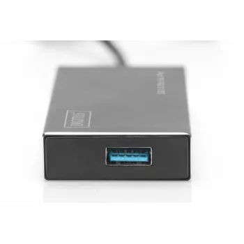DIGITUS USB 3.0 Hubs, 4 porti ar 5V/2A barošanas bloku un alumīnija korpusu
