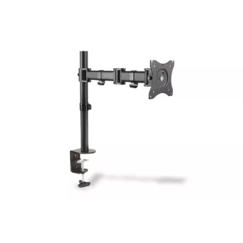 DIGITUS Vienkāršā monitora stiprinājums ar skavu, melns, 45° pagriešana, 45° slīpums, 360° rotācija, 15-27 collu TFT, max 8 kg, VESA max 100x100