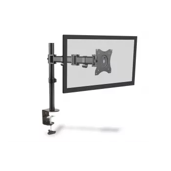 DIGITUS Vienkāršā monitora stiprinājums ar skavu, melns, 45° pagriešana, 45° slīpums, 360° rotācija, 15-27 collu TFT, max 8 kg, VESA max 100x100