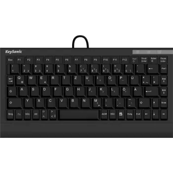 KeySonic ACK-595C+ (US) mini USB tastatūra, melna, US English izkārtojums
