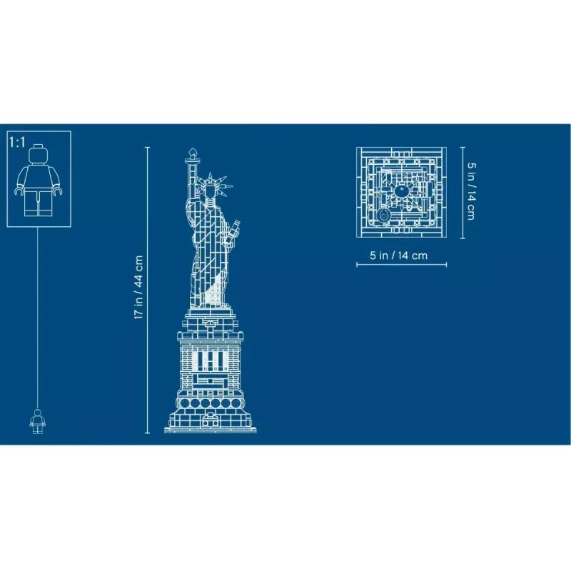 LEGO Architecture Brīvības statuja 21042 būvkomplekts — 1685 detaļas, detalizēts Brīvības statujas modelis