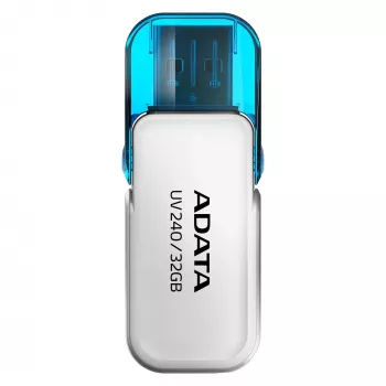 USB zibatmiņa ADATA UV240 32 GB USB Type-A 2.0, balta, ar vāciņu