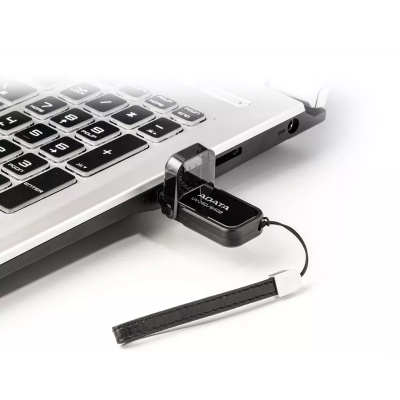 USB zibatmiņa ADATA USB Type-A 2.0 64 GB UV240, melna, ar aizsargvāciņu