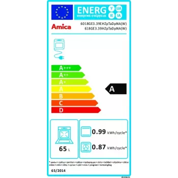 Brīvi stāvoša plīts Amica 618GE3.39HZpTaDpNA(W)
