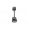 DIGITUS ASSMANN aktīvs DisplayPort-HDMI adaptera kabelis, DP - HDMI A tipa M/F, 20 cm, ar fiksatoru, HDMI 2.0, CE, zeltīti kontakti, melns