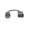 DIGITUS ASSMANN aktīvs DisplayPort-HDMI adaptera kabelis, DP - HDMI A tipa M/F, 20 cm, ar fiksatoru, HDMI 2.0, CE, zeltīti kontakti, melns