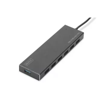 DIGITUS USB 3.0 7-portu Hubs ar 5V/3,5A barošanas bloku, alumīnija korpuss