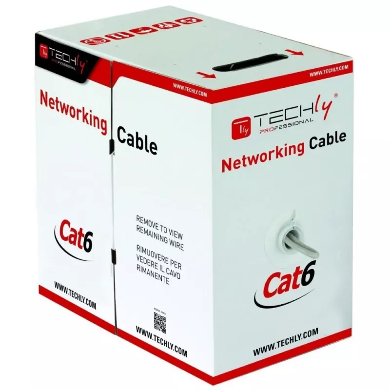 Techly ITP9-FLU-0305 tīkla kabelis 305 m Cat6 U/UTP (UTP) Pelēks