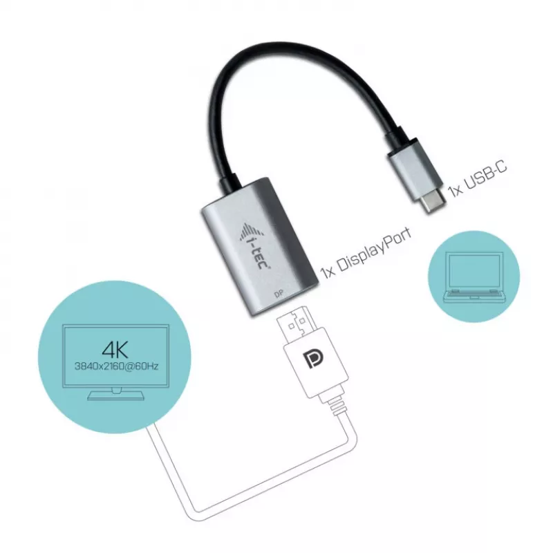 i-tec Metal USB-C uz DisplayPort adapteris 4K/60Hz