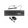 Vadu tastatūras un peles komplekts IBOX IKMS606 — pilnizmēra QWERTY UK angļu tastatūra, USB, melns, pele 800 DPI