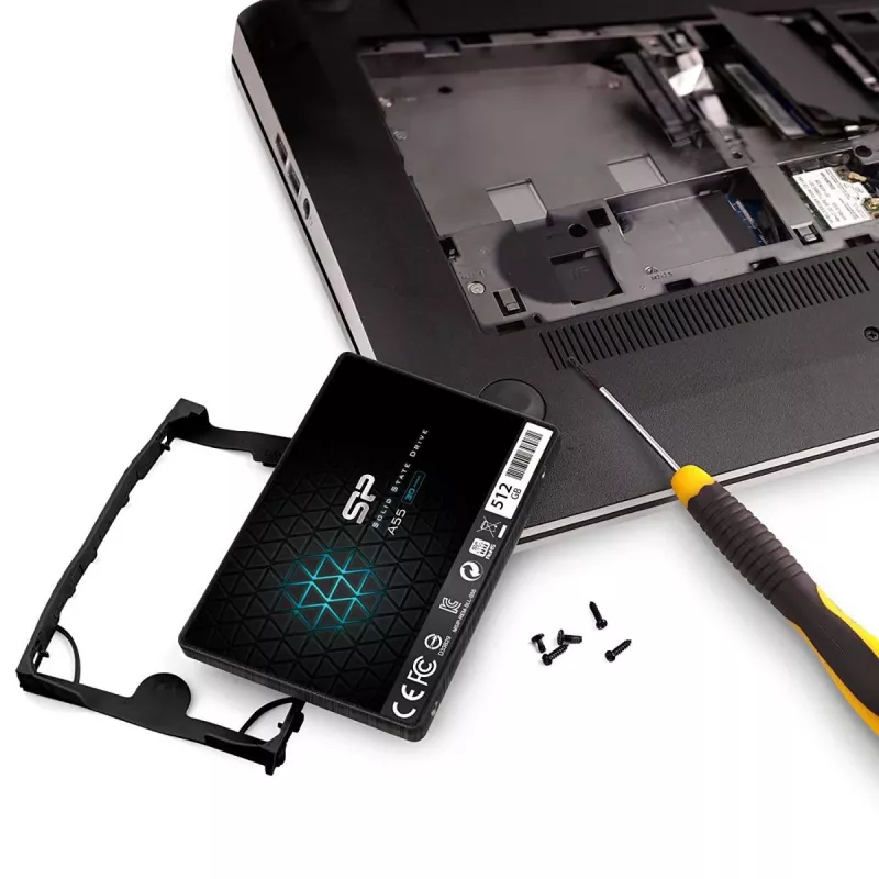 2,5 collu SATA III SSD Silicon Power Ace A55 — 512 GB, 3D TLC, līdz 560/530 MB/s, 7 mm, Melns