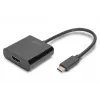 DIGITUS USB-C uz HDMI adapteris, 4K, 0,15 m, melnā krāsā