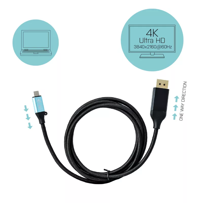 i-tec USB-C uz DisplayPort adaptera kabelis 4K / 60 Hz 150cm