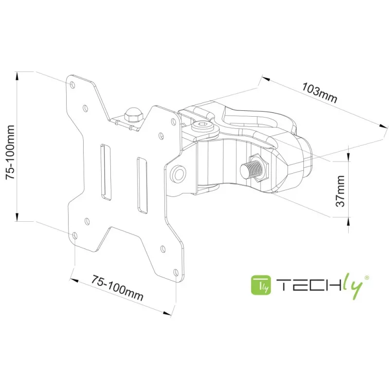 Techly ICALCD100BK Galda statīvs melns