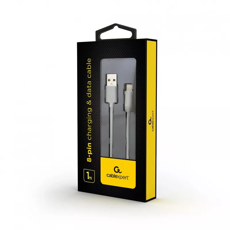 GEMBIRD USB uz 8-pin uzlādes un datu kabelis, 1m - Balts
