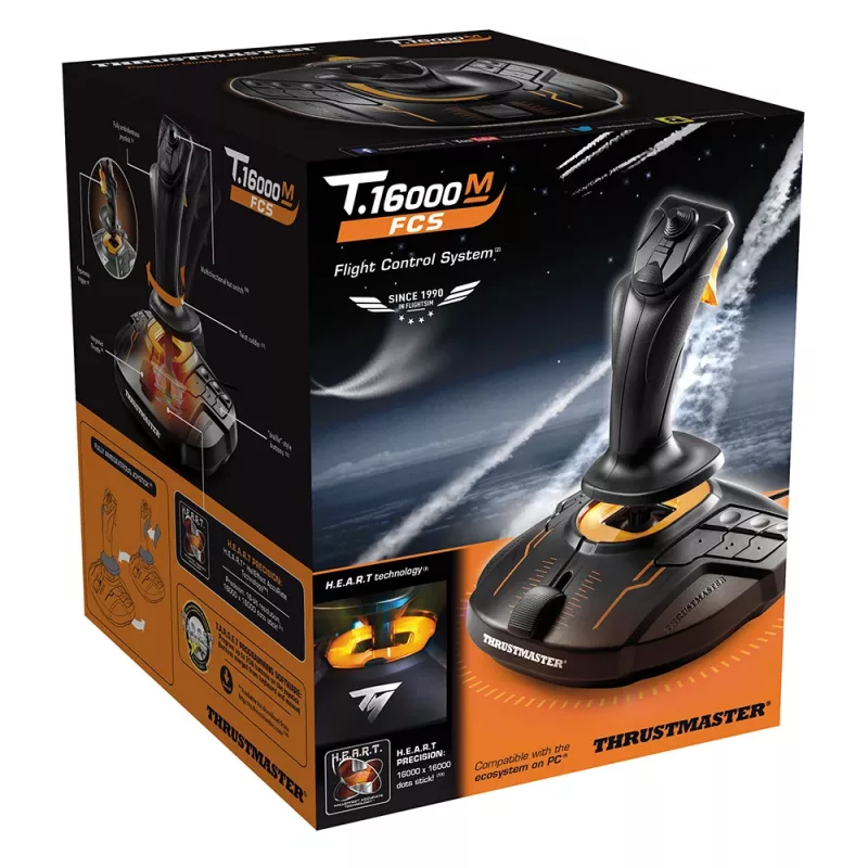 Thrustmaster T-16000M FCS lidošanas svira, melna, oranža, USB, PC