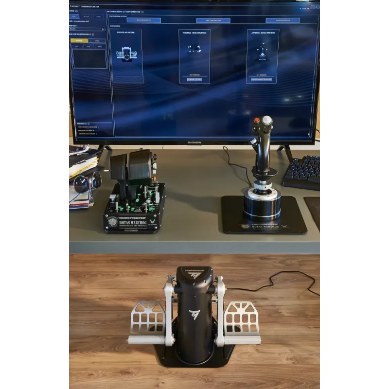 Thrustmaster TPR Rudder pedāļi melni, sudraba USB lidojumu simulators PC