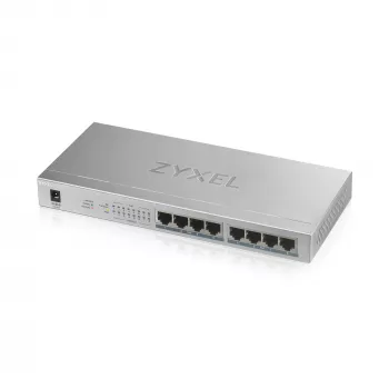 Zyxel GS1008HP 8 portu Gigabit Ethernet PoE slēdzis (nekonfigurējams, pelēks)