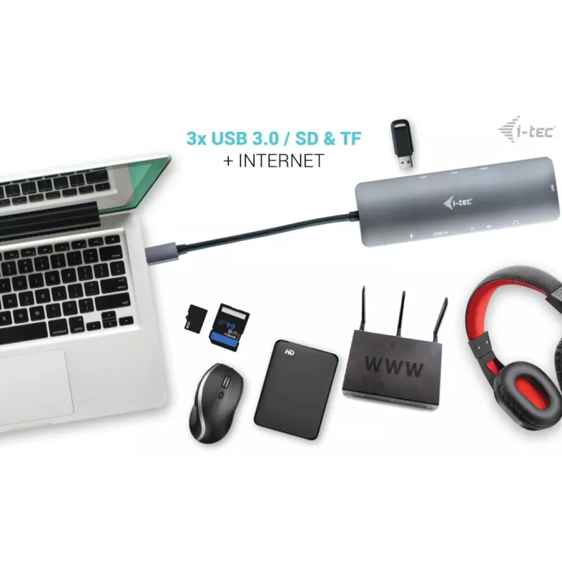 i-tec Metal USB-C Nano Docking Station 4K HDMI LAN Power Delivery 100 W