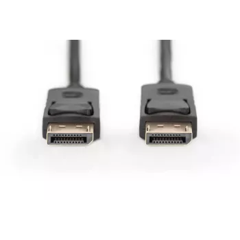 DIGITUS DisplayPort savienojuma kabelis, DP M/M, 2m ar fiksatoru, DP 1.1a, melns