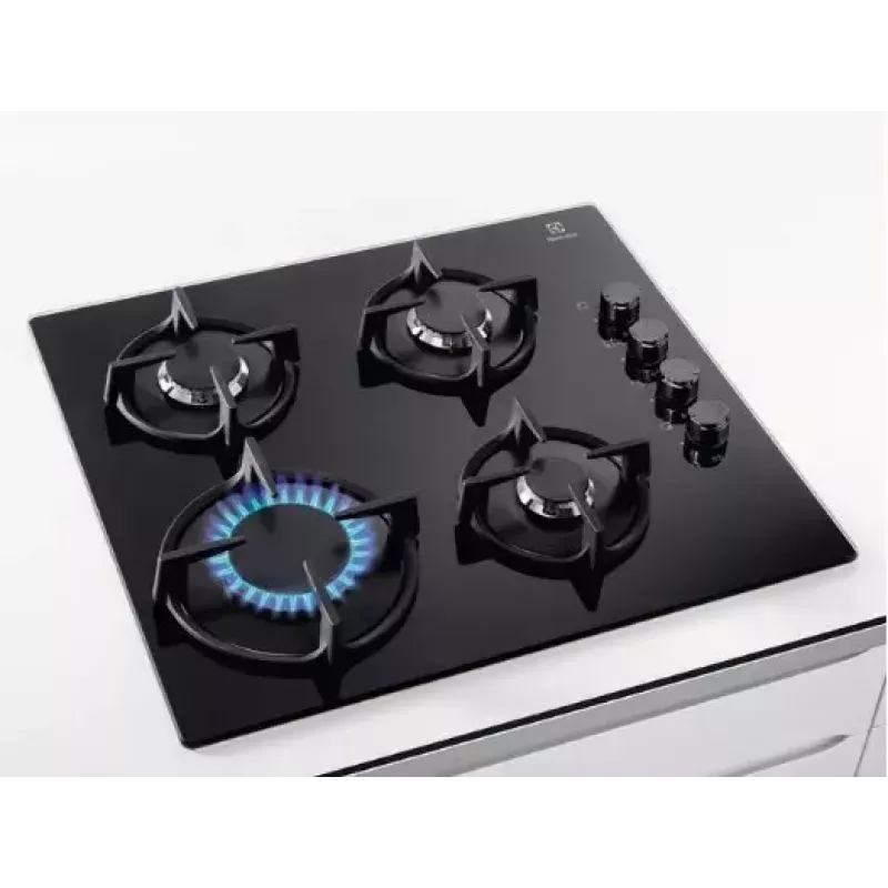 Electrolux EGG6407K Melna iebūvējama gāzes plīts virsma 59 cm 4 degļi