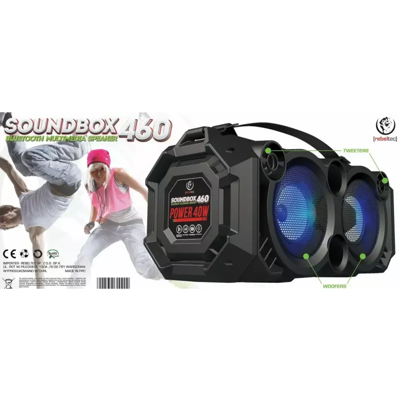 Rebeltec Bluetooth Skaļrunis SoundBox 460, Melns
