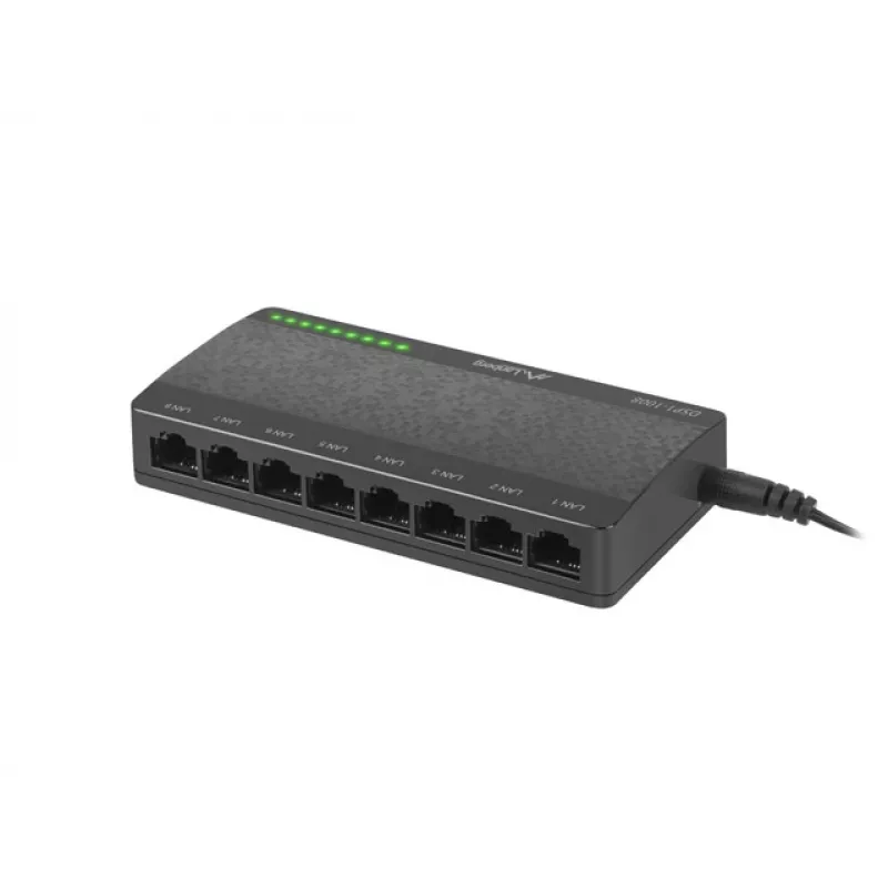 Slēdzis LANBERG DSP1-1008 8x 1 Gb/s Nepārvaldāms Gigabit Ethernet Darbvirsmas 5V