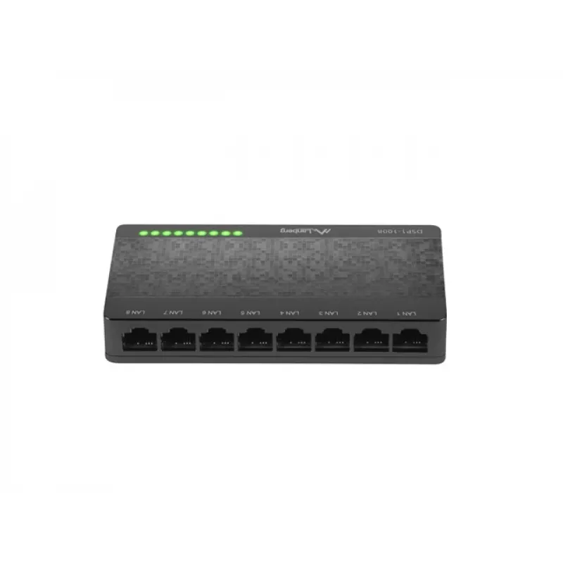 Slēdzis LANBERG DSP1-1008 8x 1 Gb/s Nepārvaldāms Gigabit Ethernet Darbvirsmas 5V