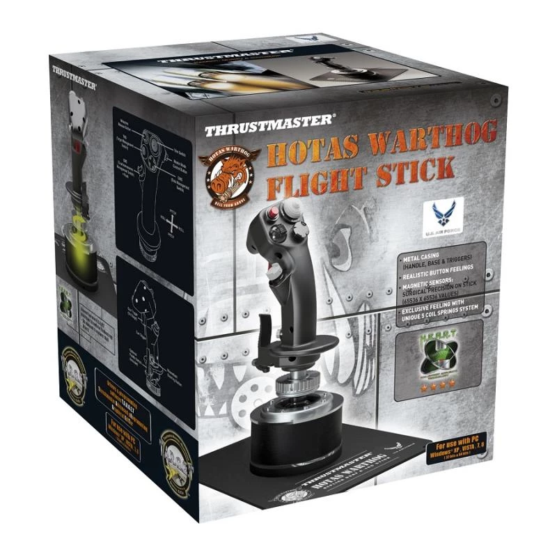 Thrustmaster HOTAS Warthog lidošanas svira, melna, USB 2.0, PC
