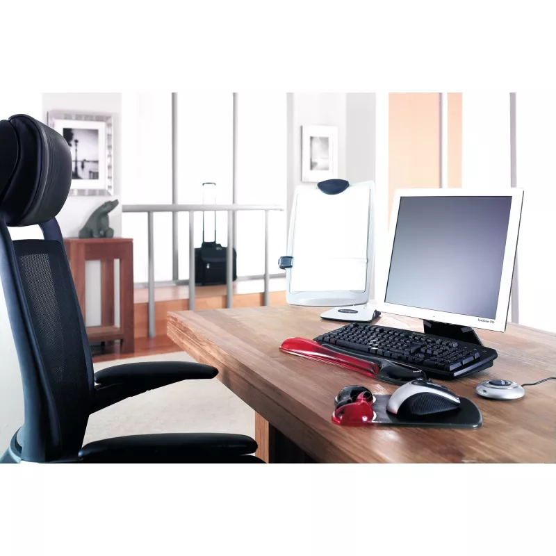 Kensington Duo Gel Mouse Pad ar Plaukstas Balstu — Sarkans/Melns