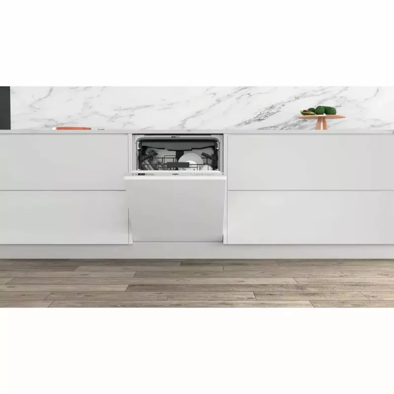 Daļēji iebūvējamā trauku mazgājamā mašīna WHIRLPOOL WIC 3C26 F — 60 cm, 14 komplekti, 46 dB, Energoklase E