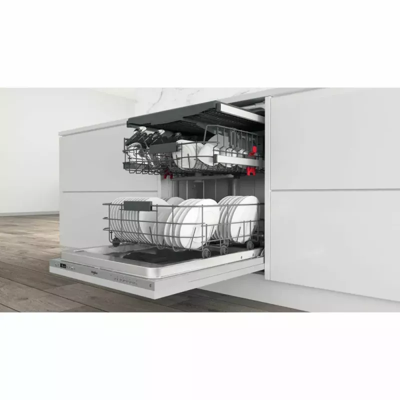 Daļēji iebūvējamā trauku mazgājamā mašīna WHIRLPOOL WIC 3C26 F — 60 cm, 14 komplekti, 46 dB, Energoklase E