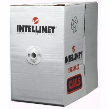 Intellinet Network Cat6 kabelis lielapjomā, 23 AWG, masīvs vads, 305 m, pelēks, CCA, U/UTP, kasītē