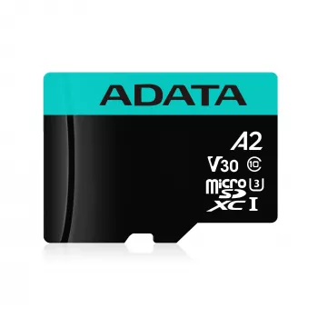 ADATA Premier Pro 128GB microSDXC UHS-I U3 V30 atmiņas karte, 100/80 MB/s, ūdensizturīga, ar SD adapteri