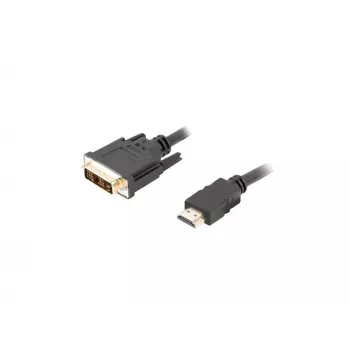 Video kabeļa adapteris LANBERG HDMI Type A (vīrišķais) uz DVI-D (vīrišķais), 1,8 m, melns, maks. izšķirtspēja 1920x1200