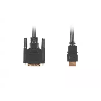 Video kabeļa adapteris LANBERG HDMI Type A (vīrišķais) uz DVI-D (vīrišķais), 1,8 m, melns, maks. izšķirtspēja 1920x1200