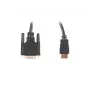 LANBERG HDMI (vīr.) → DVI-D (vīr.) (24+1) kabelis Dual Link ar apzeltītiem 4K savienotājiem - 3m Melns