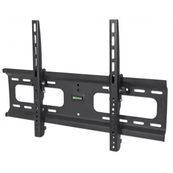 Manhattan sienas stiprinājums TV un monitoriem (ar slīpumu), 37 inch–65 inch, VESA 200x200–600x400 mm, līdz 75 kg, melns