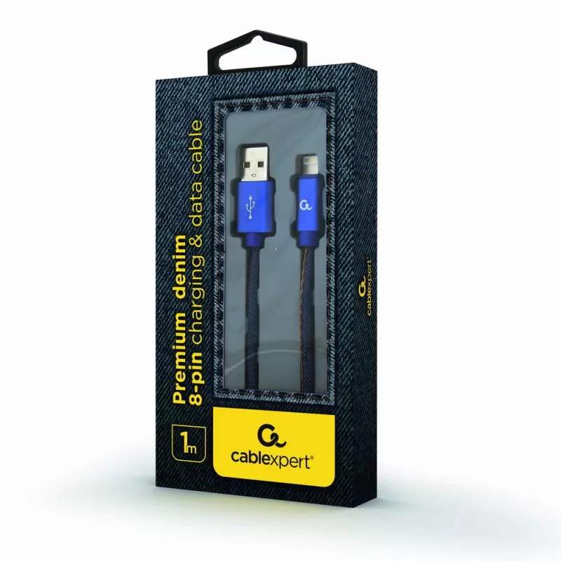 Cablexpert CC-USB2J-AMLM-1M-BL Lightning kabelis 1m, zils
