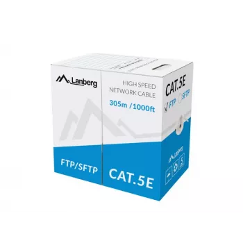 LANBERG Patch Cable - Cat.5e Ftp Solid Cu Grey Cpr + Fluke Passed - 305m